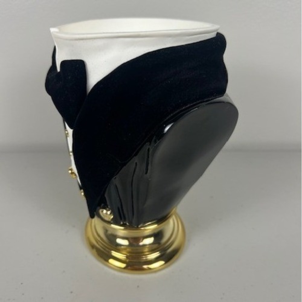 Bath & Body Works Tuxedo‎ 3-Wick Candle Holder Bust Velvet Bow Tie Gold Accents - Picture 3 of 11